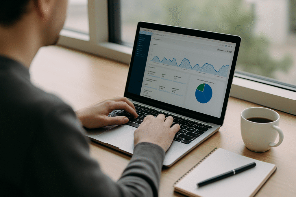 faceless workflow laptop